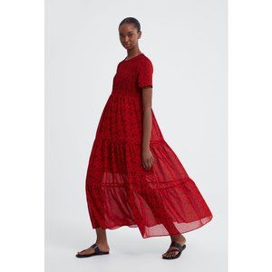 Zara Red Floral Maxi Dress - New & Never Worn!